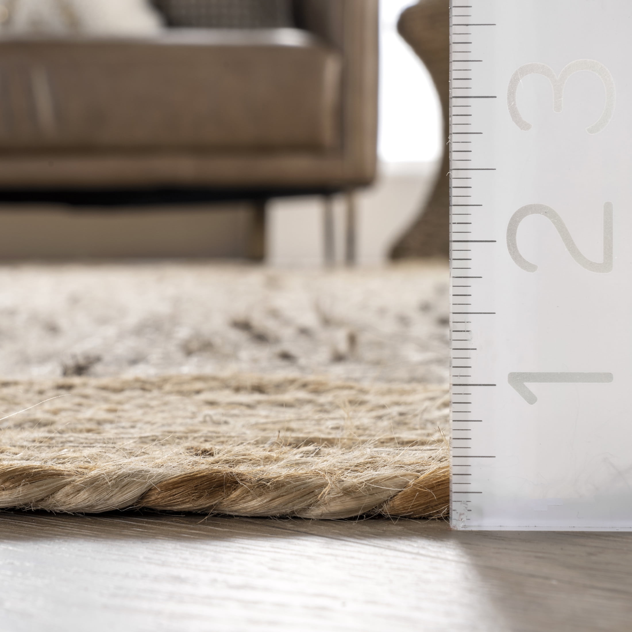 nuLOOM Eleonora Casual Jute Area Rug, 6', Round, Eleonora Grey