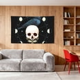 thumbnail image 5 of Black Raven Skull Moth Moon Four Hole Decorated Banner Flag for Garden Yard Home Decoration Indoor Outdoor 2x3 Ft, 5 of 7