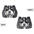 thumbnail image 5 of Lsque Artistic Black White Peacocks Pattern High Waisted Biker Shorts for Women-Tummy Control Fitness Athletic Workout Running Yoga Gym Shorts,Moisture-Wicking-Large, 5 of 9