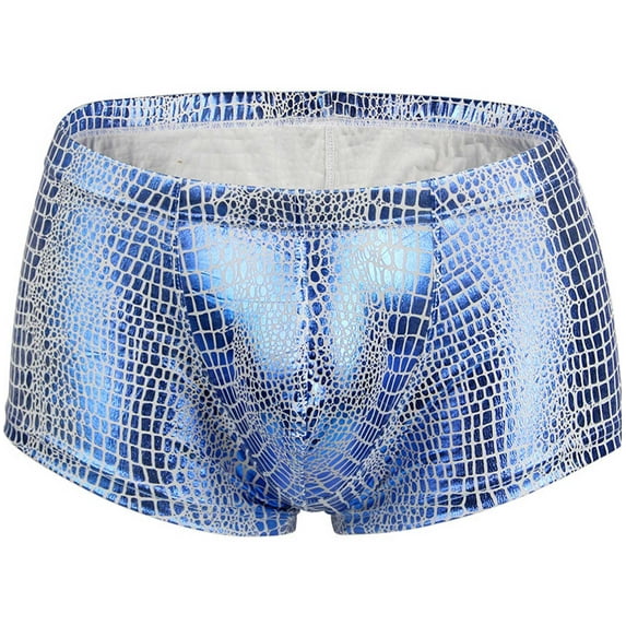 Honeeladyy Men's Summer Thin Transparent Ice Silk Boxers Soft Breathable Men's Underwear Men's Boxers Fishscale Imitation Leather Double - Ding Underwear Attractive