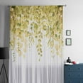 thumbnail image 5 of Yellow Eucalyptus Leaves Semi Sheer Curtains Drapes for Living Room,Bedroom,French Doors Window 72 Inches Long,Spring Floral Summer Botanical Rod Pocket Chiffon Curtain Drapery Voile Draperies Panel, 5 of 6