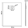 thumbnail image 4 of vidaXL Shower Base Tray SMC Black 100x80 cm, 4 of 4
