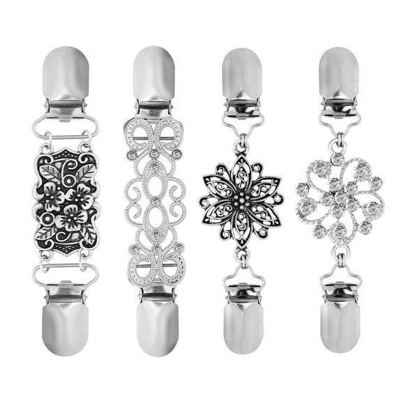 FONWILYO Cardigan Sweater Clips Silver Alloy 5.3X1.0X0.4In