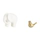 thumbnail image 5 of Colección De Figuras De Animales: Elefante De Cerámica Y Pájaros Dorados. Adorno Moderno Para El Hogar, Ideal Para Estantería, Mesa, Oficina, Sala De Estar O Como Regalo De Inauguración., 5 of 7