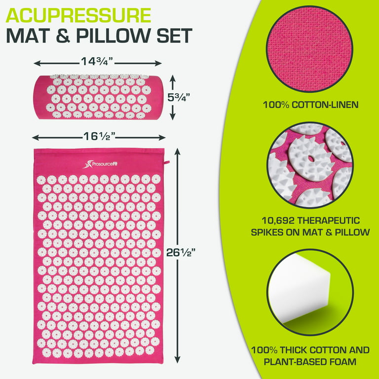 Acupressure Mat and Pillow Set - Pink