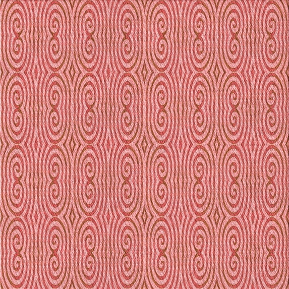 Ahgly Company Indoor Square Patterned Light Coral Pink Area Rugs, 5' Square