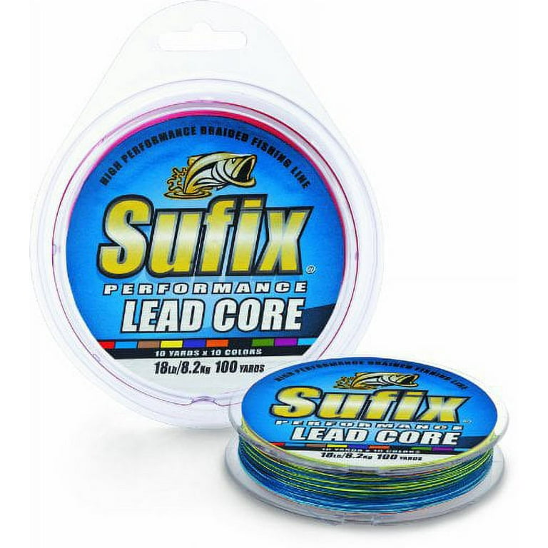 lead core braided fishing line Sufix, Lead Core Fishing Line, 27 lb, Metered, Sinking Polyfiber Braid