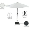 thumbnail image 2 of Meridian Furniture Fiji White Polyester Patio Umbrella with Base Set, 2 of 18
