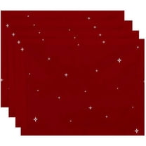 Simply Daisy 18" x 14" Shining Stars Holiday Geometric Print Placemats, Set of 4