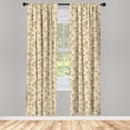 thumbnail image 3 of Ambesonne Beige Curtains, Paisley Oriental Persian, Pair of 28"x95", Cream, 3 of 5