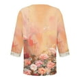 thumbnail image 5 of Taylonsss Fashion Women's Summer V-Neck 3/4 Sleeve Lace Print Casual T-shirt Blouse, 5 of 5