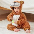 thumbnail image 2 of IROINNID Baby Bodysuit Long Sleeve Unisex Baby Romper Winter And Flannel Jumpsuit Cosplay Outfits,Brown, 2 of 5