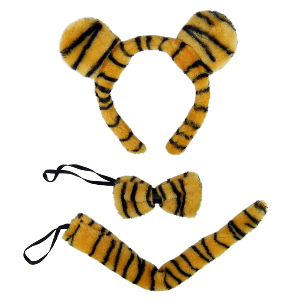 Tiger Ears Alice Band Bow Tie And Tail Free Postage Fancy Dress 