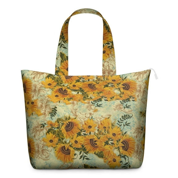 Sunflower Women's Large Weekend Travel Bag Moving Canvas Handbag Thick Double Layer Beach Weekend Travel Unisex Hospital Maternity Delivery with Toiletry Waterproof
