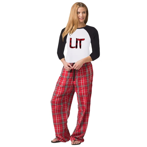Awkward Styles Family Christmas Pajamas for Women Xmas LIT Plaid Xmas Women Sleepwear Pajamas Set Ladies Pajama Sets