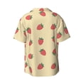 thumbnail image 2 of Wukai Strawberries Men's Casual Short-Sleeve Button Down Shirt - Lightweight Summer Dress Shirt for Daily Wear-Small, 2 of 7