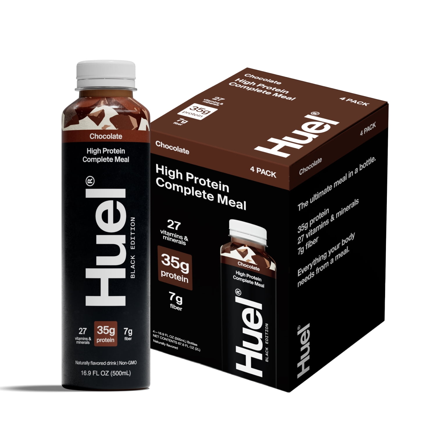 Huel Black Edition Chocolate Ready-to-Drink 35g Protein Meal Replacement, 4-Pack