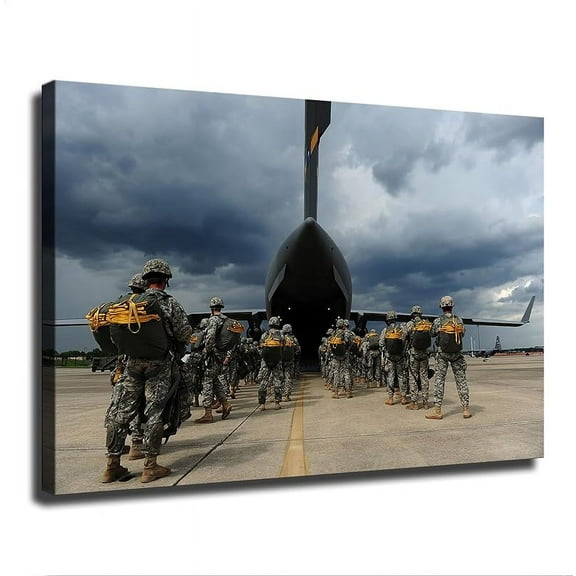 U.S. Army Paratroopers The 1st Brigade Combat Team, 82nd Airborne Division Canvas Poster Modern Aesthetic Picture Wall Art Home Office Decoration Painting Holiday