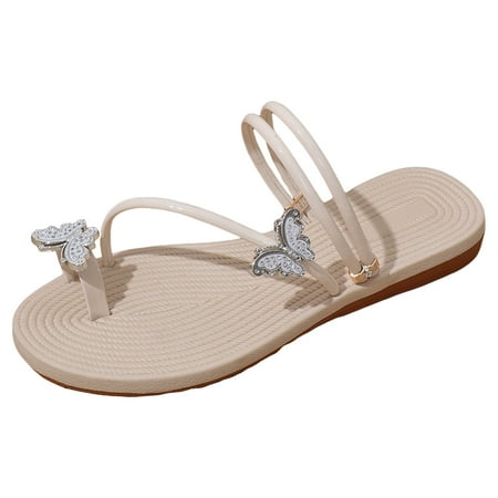 

Jungdeepe Ladies Summer Casual Rhinestone Set Toe Two Wear Flat Bottom Big Size Sandal Slippers Womens Metallic Sandals Wide Width Women s Sandals Summer Wedges Women Women 6 Sandals Born Women