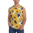 thumbnail image 6 of Daiia Blue Striped Sunflower Printed Men's Tank Tops,Casual Soft Sleeveless Gym Muscle Shirts Bodybuilding Tee-Small, 6 of 8