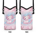 thumbnail image 7 of ZIATUBLES Small Crossbody Case Bag for Women Men Carrying Strap Phone Pouch Protective Cell Phone Sleeve with Hook and Loop Fastener, 4 X 8 Inch, Axolotl Cherry Flower, 7 of 7