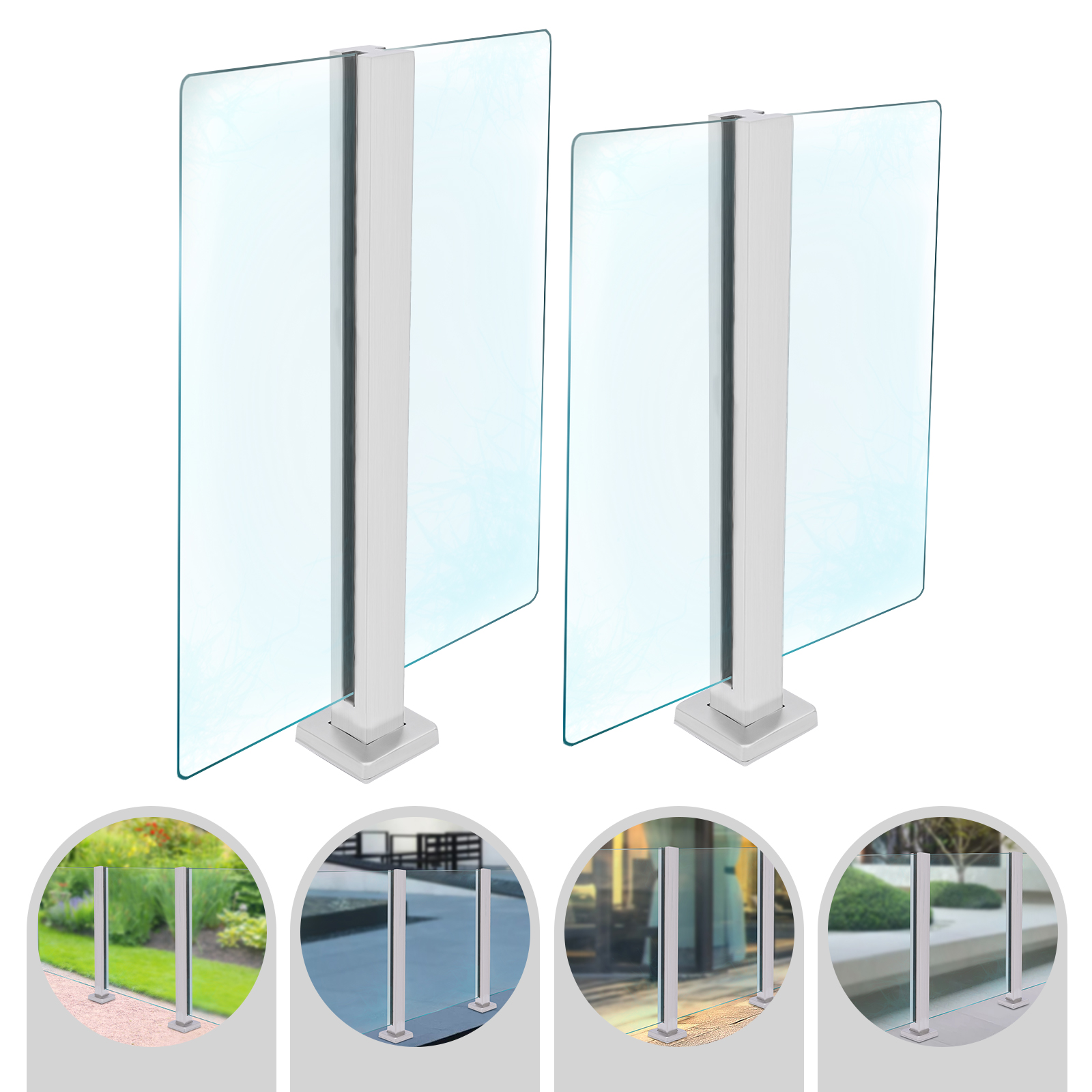 Dwellnix Railing Mid Post 304 Stainless Steel Balustrade Balcony Stairs 35 8 Glass