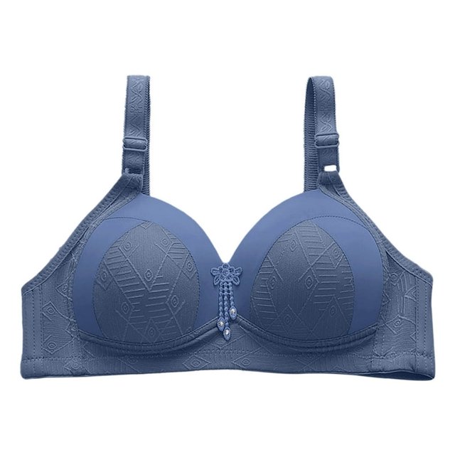 PENGXIANG Women‘s Front Side Buckle Lace Edge Without Steel Ring Movement Seamless Gathering Adjustment Yoga Sleep Large Bra