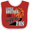 thumbnail image 3 of Inktastic Little Brother and Biggest Fan Basketball Player Boys Baby Bib, 3 of 4