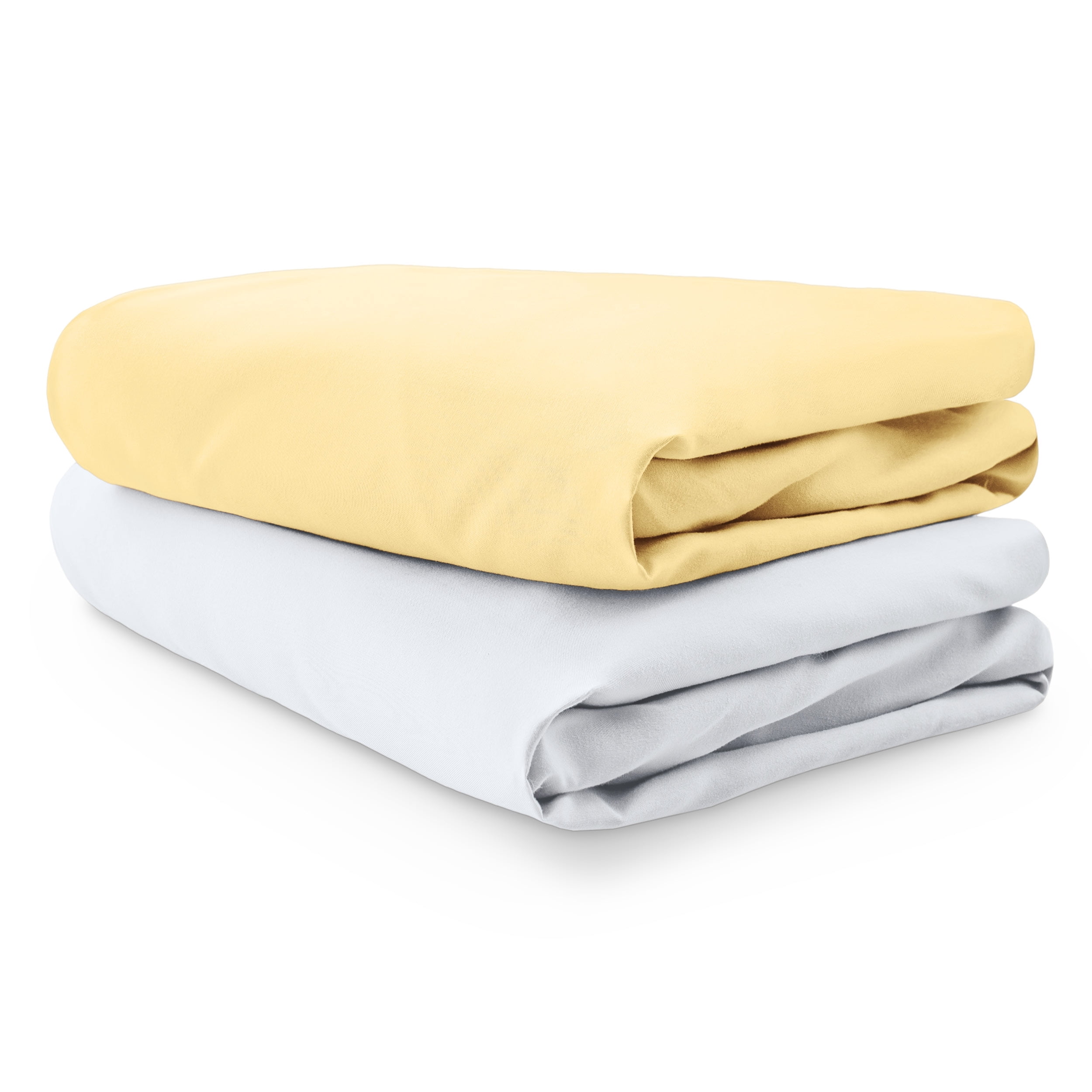 Bare Home 2 Pack Fitted Sheets - Premium 1800 Collection - Ultra Soft - Crib, Morning Sun/White