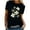 Black, variant on Tnhcen Women's Summer Short Sleeve Crew Neck Clover Print T-Shirt - Plus Size Friendly S-3XL | Soft Polyester Spandex Cotton Blend Casual Basics