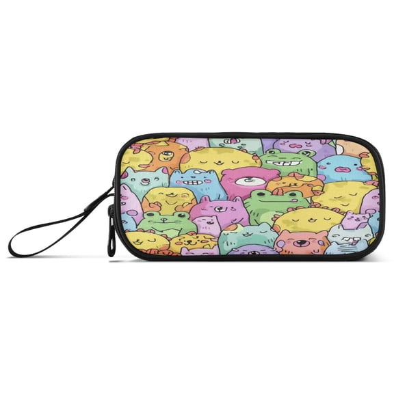 Iauyy Durable Pencil Bag with Three Compartments – Large Capacity Organizer for School Office Travel, Interesting