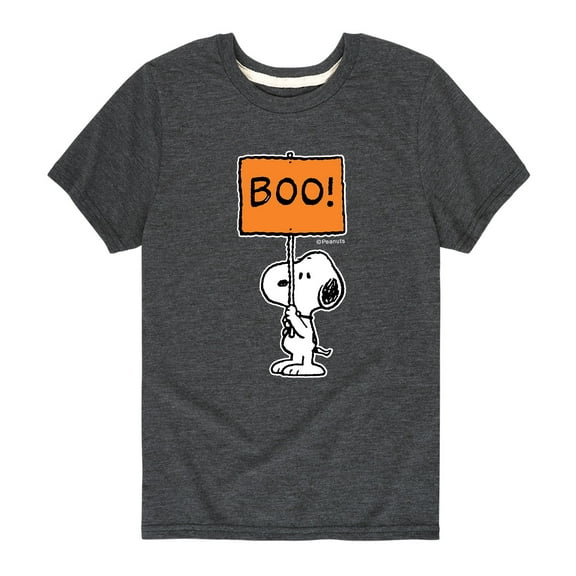 Peanuts - Snoopy Boo Sign - Toddler And Youth Short Sleeve Graphic T-Shirt