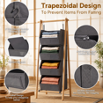 Side Panel Options 4-Tier Dark Gray Hanging Closet Organizer with Detachable Shelves and ...