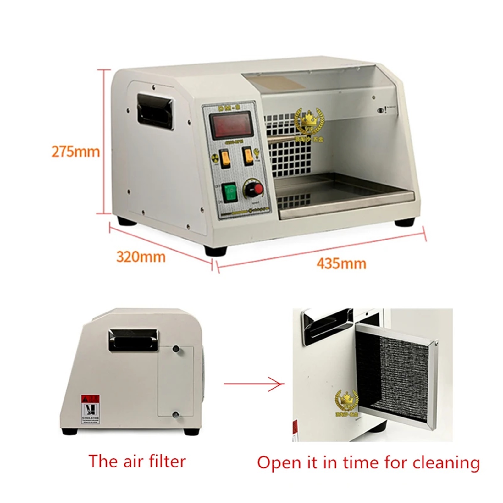 DM-8 Mini Jewelry Grinding Machine Jewelry Polisher Bench Grinder Polisher With Dust Collector ,Easy to Use