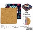thumbnail image 4 of Inkdotpot Set of 6 Drink Coasters Easy Clean 4-inch SquareCoastersCork Base,Reusable,Skull, 4 of 8