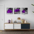 thumbnail image 3 of Purple Wall Decor Bathroom Accessories Rose Flower Wall Art Purple and Gray Wall Decor Floral Canvas Paintings for Bedroom Living Room Modern Artwork Home Decorations 12x12" 3Pcs Valentines Gifts, 3 of 6