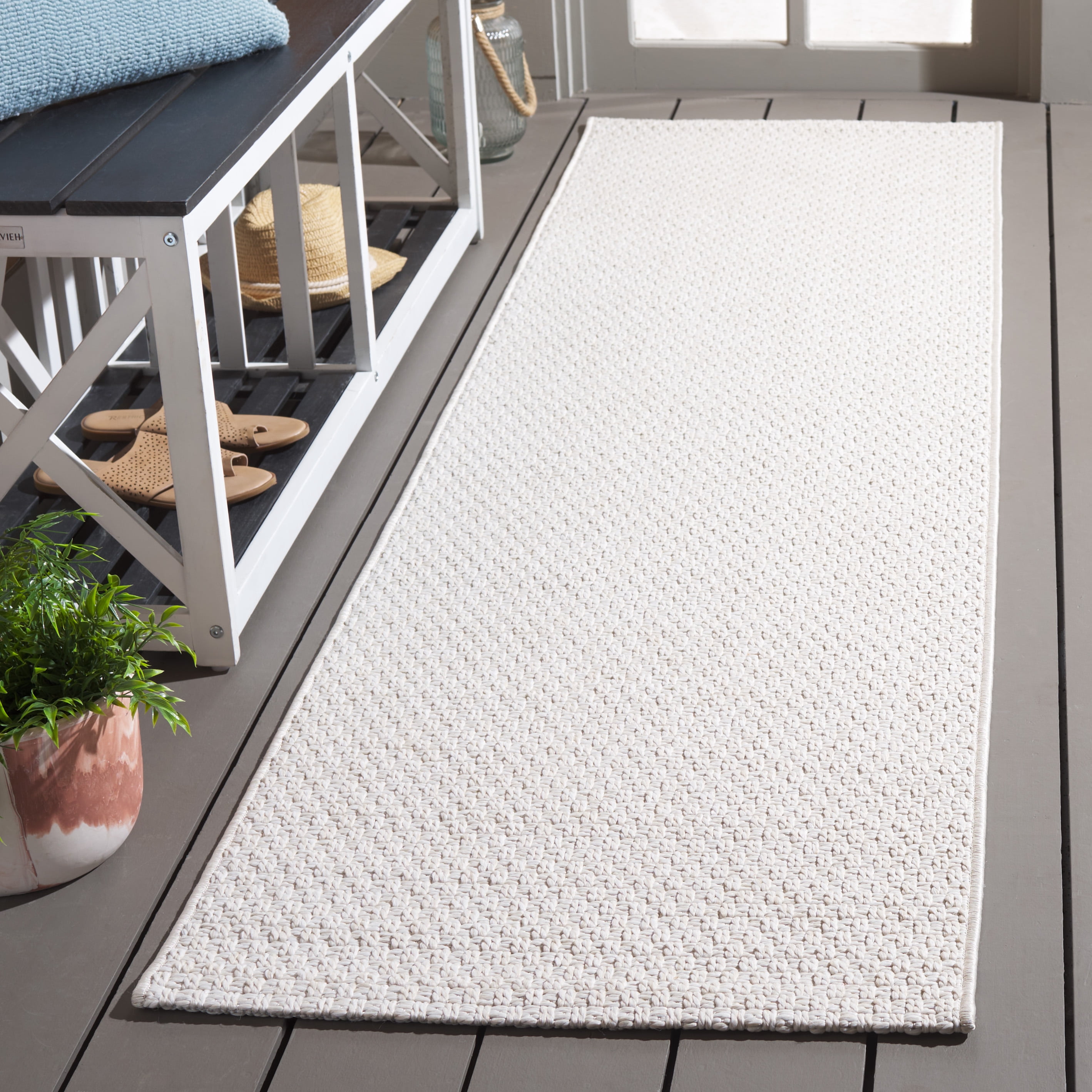 Safavieh Sisal All-Weather Delroy Solid Indoor/Outdoor Runner Rug, Ivory, 2'2" x 9'