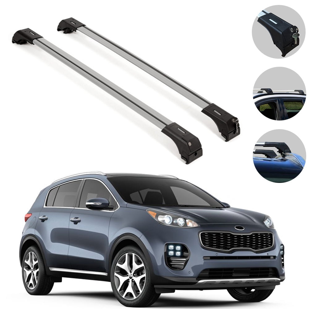 Roof Rack Cross Bars Luggage Carrier Silver for Kia Sportage 20102016