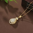 thumbnail image 5 of 14K Gold Real Natural Jade Teardrop Necklace, Traditional Chinese Style Pendant, Elegant Jade Jewelry Gift forHer Blessing, 5 of 5