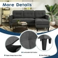 thumbnail image 4 of Convertible Sectional Sofa Couch, Modern L-Shaped Couch 3-Seat Sofa, Reversible Sectional, Gray, 4 of 6