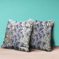 thumbnail image 4 of Amrita Sen Tulip Bouquet Throw Pillow with Removable Cover in Blue Silver Gold 18x18, 4 of 5