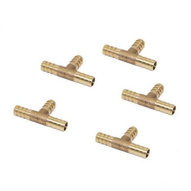 DOLITY 3-5pack 5pcs Brass Joiner Fuel Hose Joiner Tee Connector Gas 3 Pcs
