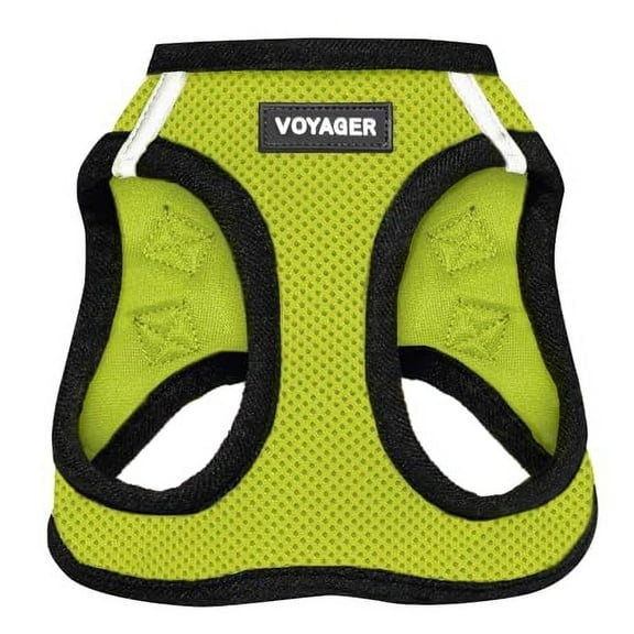 Voyager Step-in Air Dog Harness - All Weather Mesh Step in Vest Harness for Small and Medium Dogs and Cats by Best Pet Supplies - Harness (Lime Green/Black Trim), S (Chest: 14.5-16")