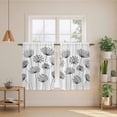 thumbnail image 2 of Black Dandelion Tier Curtains 54 Inch Length, Country Modern Minimalist Flower Cafe Short Curtains for Bathroom Over Sink, Small Kitchen Curtain Light Filtering Tiered Drapes 2 Panels 27.5"Wx54"L, 2 of 8