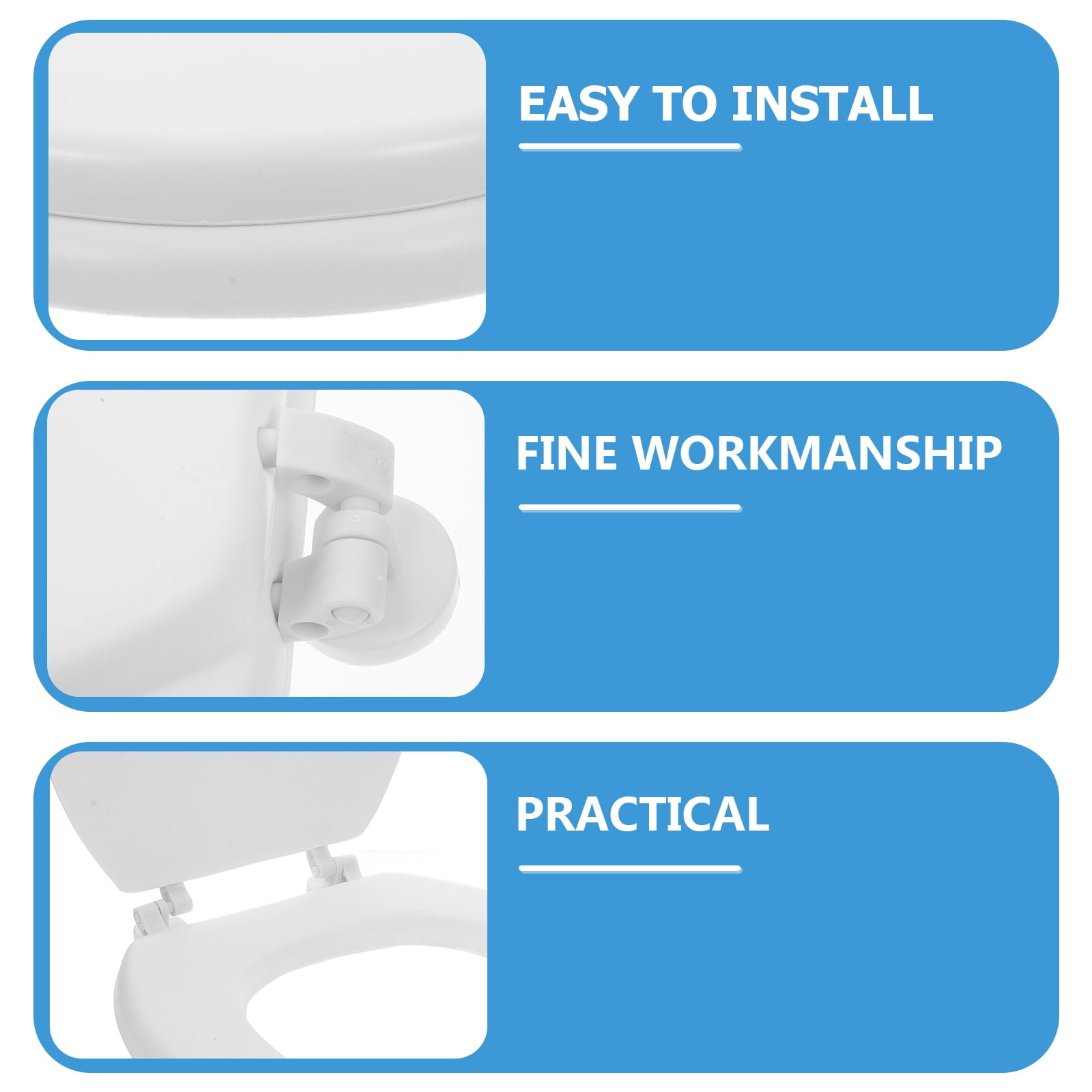 Pawsdot Heavy Duty Padded Round Soft Close Foam Toilet Seat 2pcs Easy to Clean Comfortable for Plus Size Users