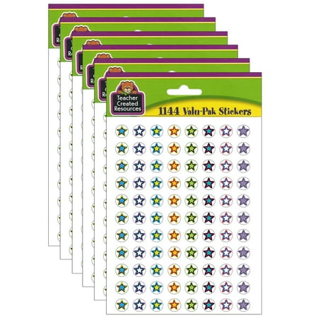 UPC: 0194629032105 | Teacher Created Resources Fancy Stars 2 Mini Stickers Valu-Pak 1144 Per Pack 6 Packs
