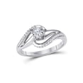 thumbnail image 1 of FB Jewels 10kt White Gold Round Diamond Solitaire Swirl Bridal Wedding Engagement Ring 1/5 Cttw Size 8.5, 1 of 1