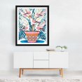 thumbnail image 3 of Five Doves In Bloom - Painting Bird Botanical Illustration Floral Tropical Pattern Whimsical Black Framed Wall Art Print 12 x 16 inches, 3 of 4