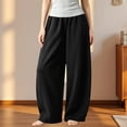 thumbnail image 2 of Baggy Barrel Sweatpants Wide Leg Pants for Teen Girls Open Bottom Casual Sweat Pants Elastic Waist Lace Trim Y2K Streetwear, 2 of 5