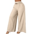 thumbnail image 2 of Palazzo Pants for Women 2026 Trendy Elastic High Waist Wide Leg Flowy Casual Loose Dressy Pants Vintage Trousers, 2 of 9